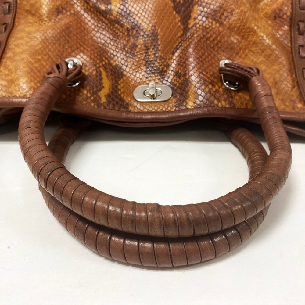 Elie Tahari Python Embossed Leather Shoulder Bag - image 3
